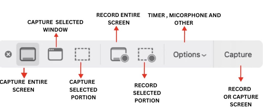 MacBook screen record tool bar 